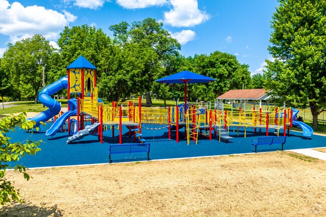 A large modern playground will entertain local children for hours near Avon Lake.