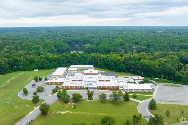 Falling Creek Middle has a beautiful campus surrounded by a natural landscape.