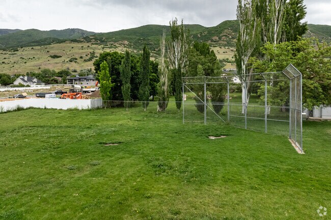 Green space surrounds a playground at Reading Elementary School.