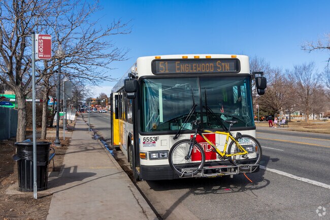 RTD Denver bus stops are dispersed throughout Edgewater.