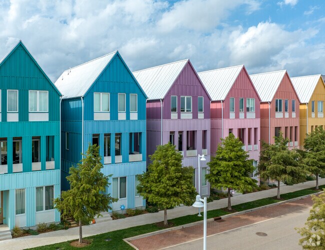 Rotary Park has colorful row homes in the Wheeler District.