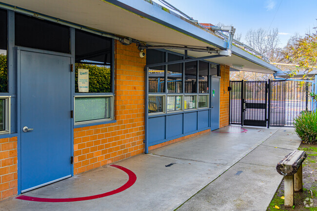 Gated entry at Mcclellan High (Continuation) School keeps students safe.