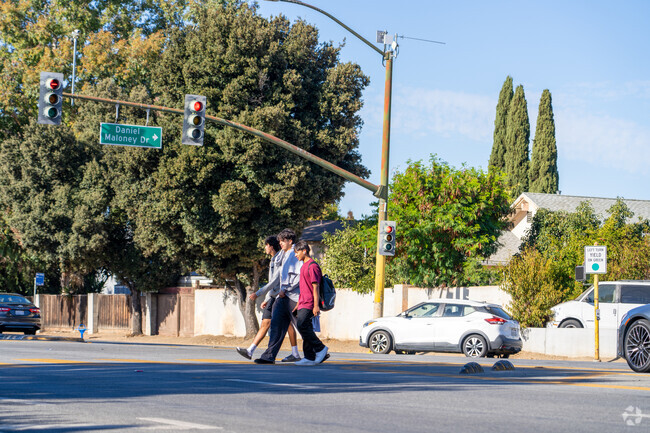 Students easily walk to Silver Creek High School in Ashbridge.