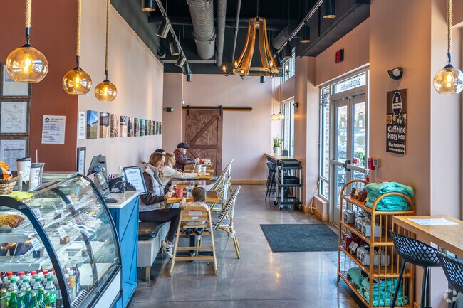 Mean Mug Coffeehouse serves coffee and light bites along Gunbarrel Road.