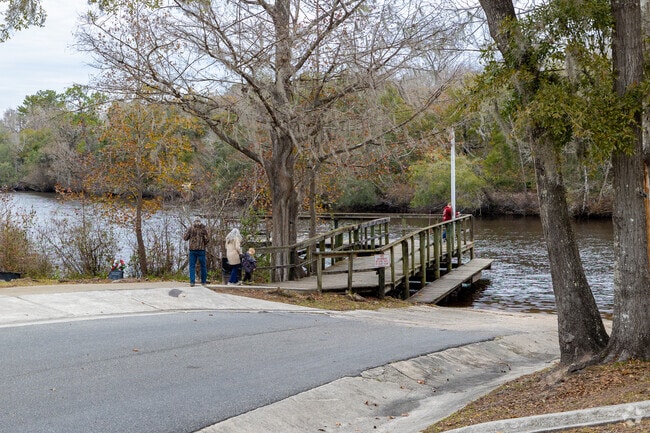 Many people fish off the wooden pier at the Middleburg Boat Ramp.