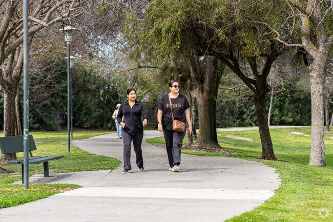 A Corcoran mother and daughter take an afternoon walk around Burnham Smith Park.
