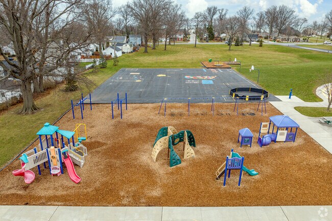 Erieview Elementary School can play on the playground during recess.