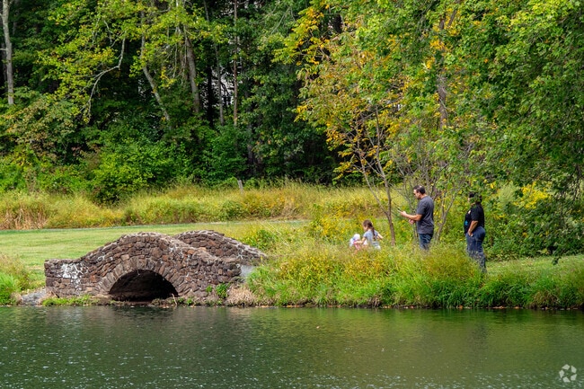 Residents in Harding can take walks around the small lake at Bayne Park, near the center of town.