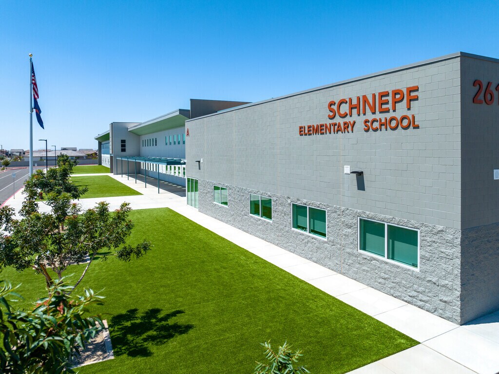 Schnepf Elementary School is a great modern facility within Queen Creek, AZ.