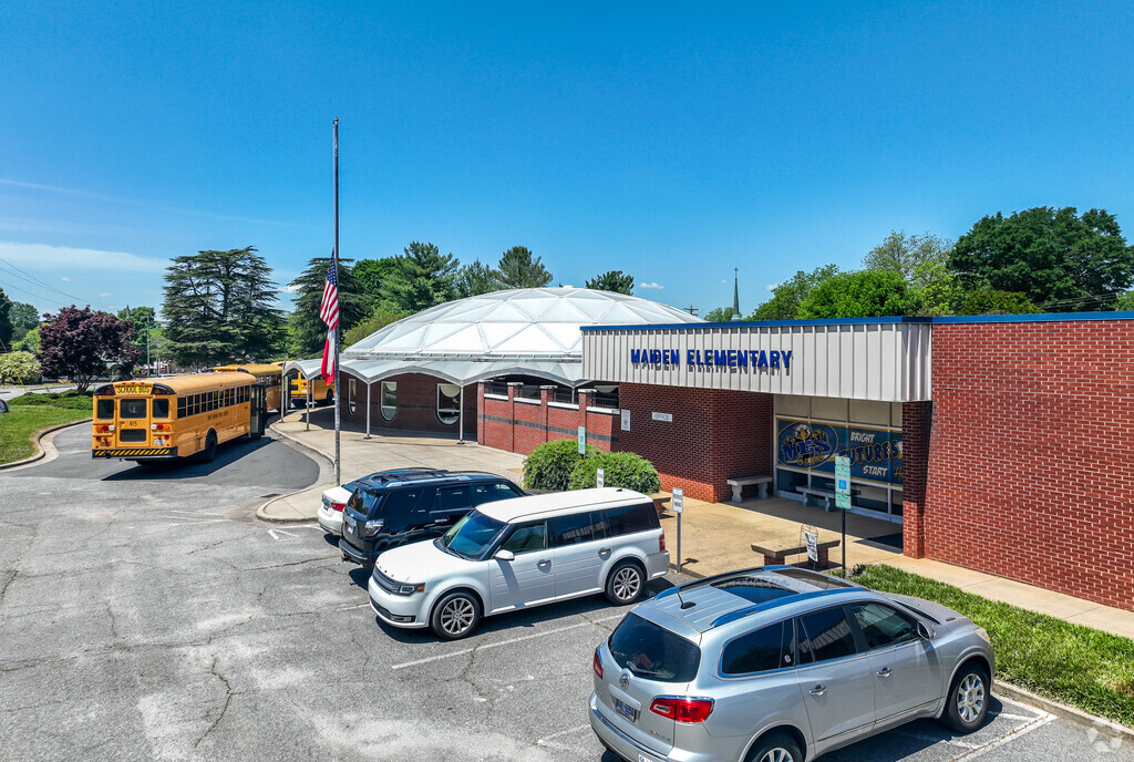 The entrance to Maiden Elementary School.