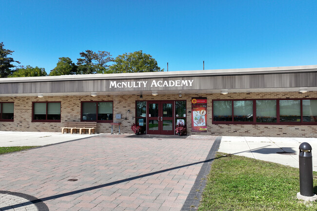 The entrance to Raphael J Mcnulty Academy.