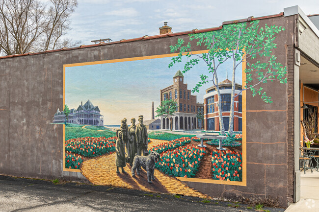 Colorful murals representing Holland's Dutch heritage can be found in Montello Park.