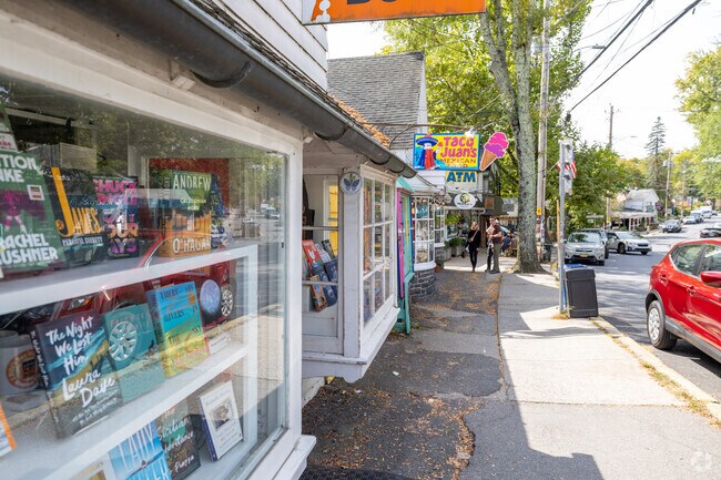 Woodstock has many shops and a popular bookstore to enjoy.