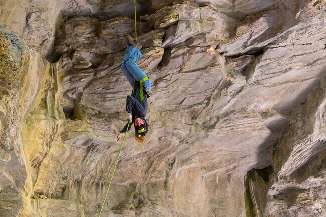 There are several spots for rock climbing and cave exploration at Carter Cave Park.