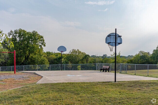 Stanford Montessori Elementary School students can practice basketball at recess in Donelson.