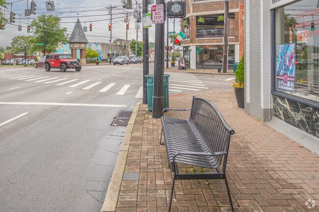 A Metro bus stop in Pleasant Ridge