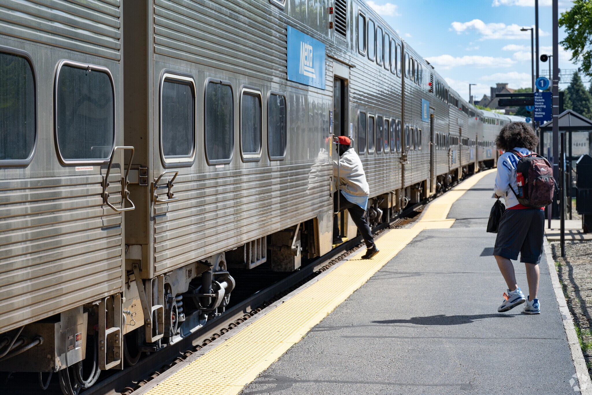 To the north of Downtown Oswego at the Aurora Metra stop you can catch a train to Chicago.
