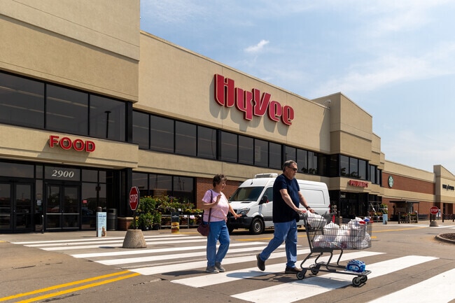 Downtown Bettendorf residents have access to nearby HyVee for their daily grocery needs.