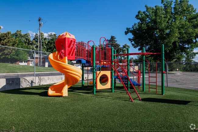 A brightly colored playground at Cottonwood Elementary School.