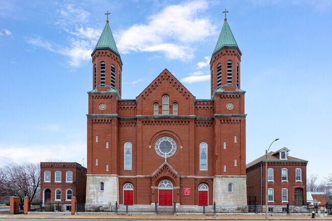 The St. Stanislaus Kostka church is one of the most iconic buildings in Carr Square.