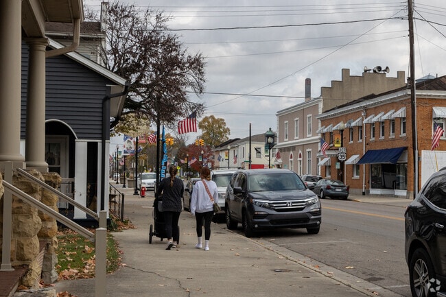 Local residents enjoy walking downtown in Eaton each morning.