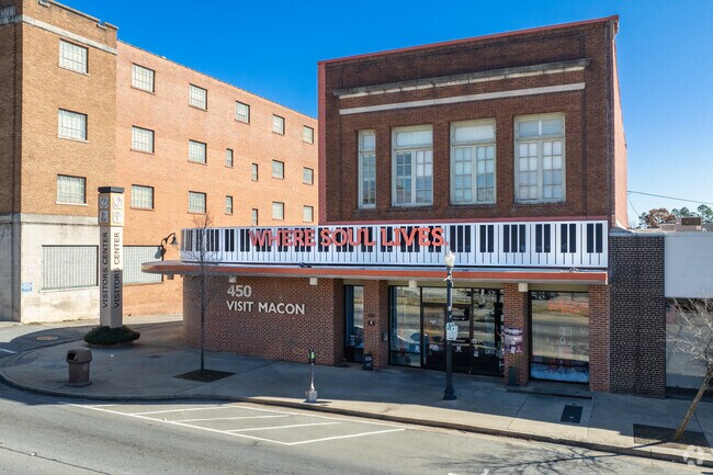 Macon's visitor center proudly showcases the city's slogan: 