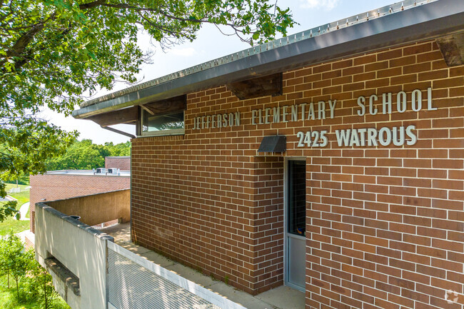 Jefferson Elementary School is tucked into the surrounding south side Des Moines neighborhoods.