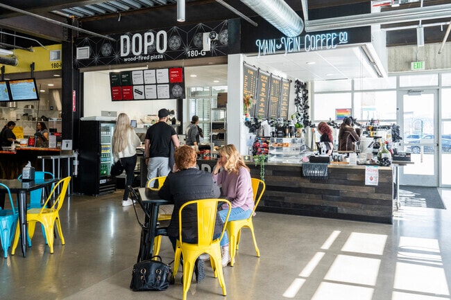 Mein Vein Coffee in The Grove is a great local shop to hang with food options next door.