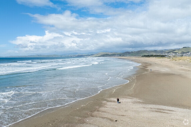 Morro Rock Beach is a popular white sand beach in Morro Bay.