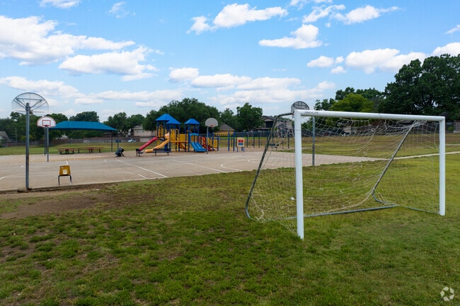 Students can play soccer, basketball, or on the playground at Northlake Elementary.