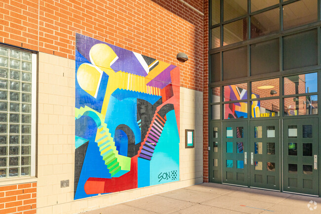 Corona Arts And Sciences Academy hosts beautiful artwork.