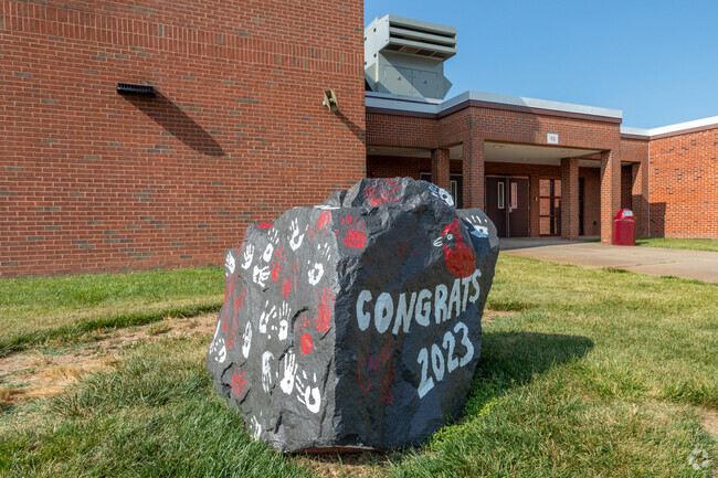 A rock in Catoctin Elementary School, congratulating graduating students.
