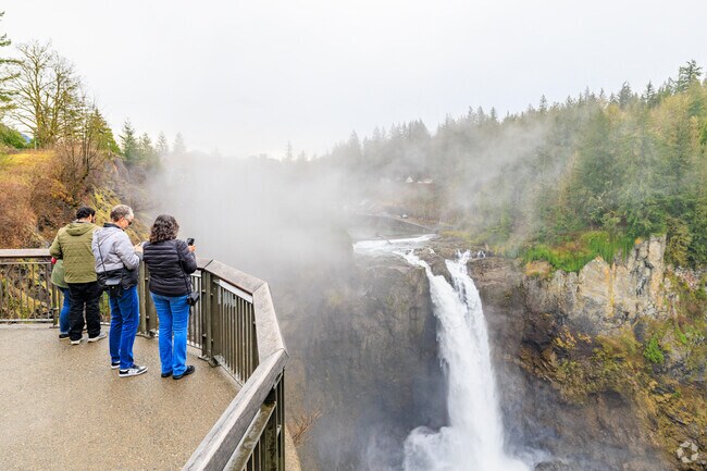 The Snoqualmie Falls Park offers incredible views and is a popular tourist spot.