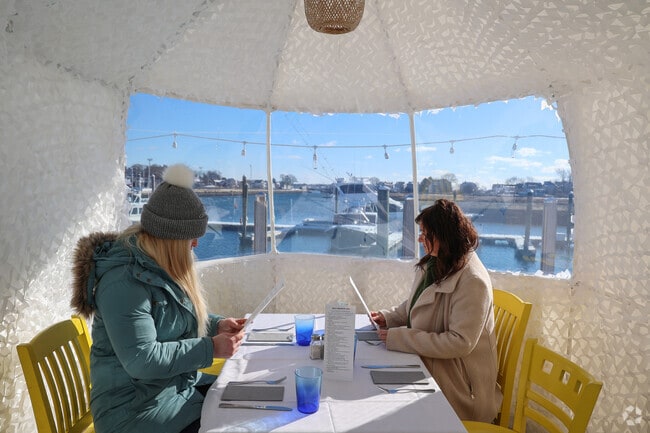 Try out an Igloo with a water view while dining at Mile Marker One in Gloucester, MA.