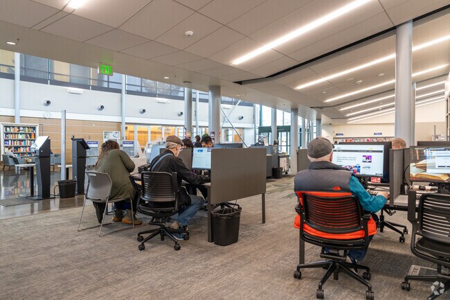 The Shadle public library sits close to the Northwest Spokane neighborhood.