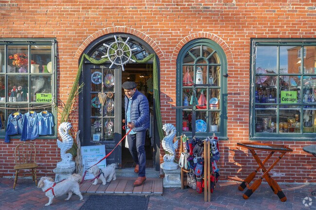 Pups are welcome in many stores in  Newburyport and are greeted with treats.