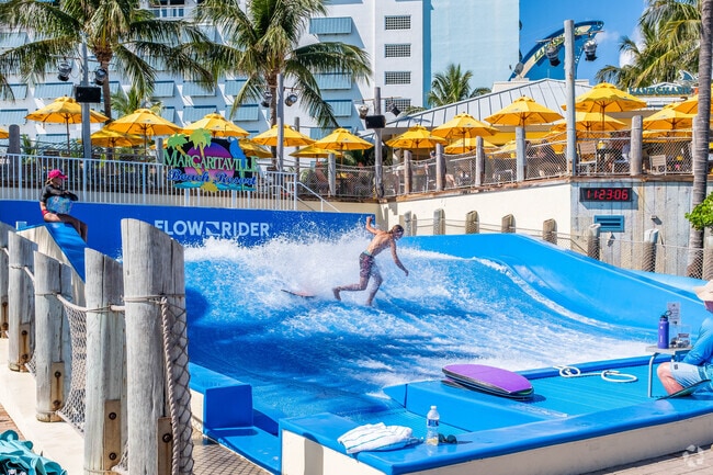 There is no shortage of waterside fun at the nearby Hollywood Beach.