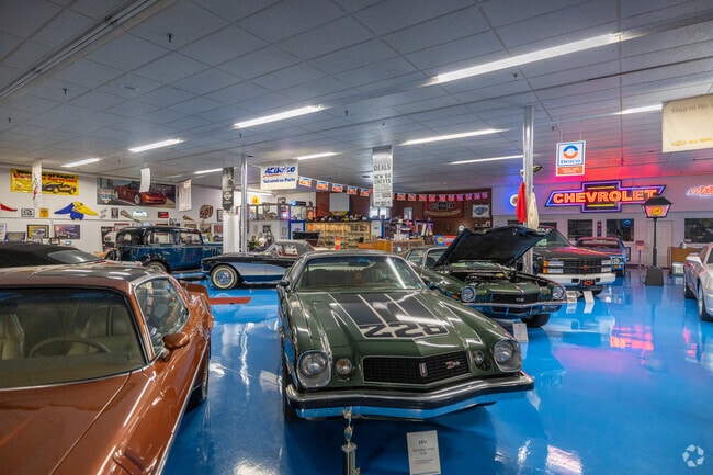 Scovill Gardens residents can visit the Chevrolet Hall of Fame and view classic cars.