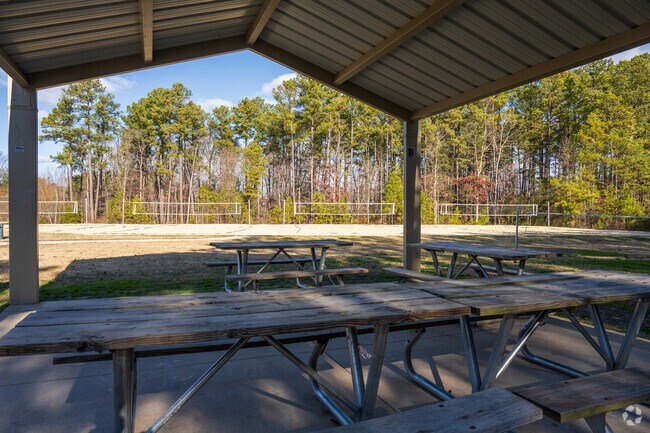Enjoy a shaded picnic on a sunny day out at the Twin Hickory Park & Recreation Center.