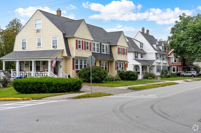 Homes on Dutcher Street in Hopedale have views of Hopedale Pond from their back windows.