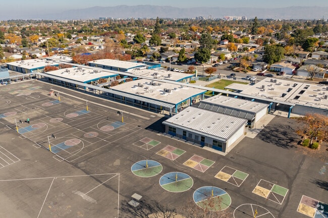 San Miguel Elementary School offers a sprawling campus when viewed from above.