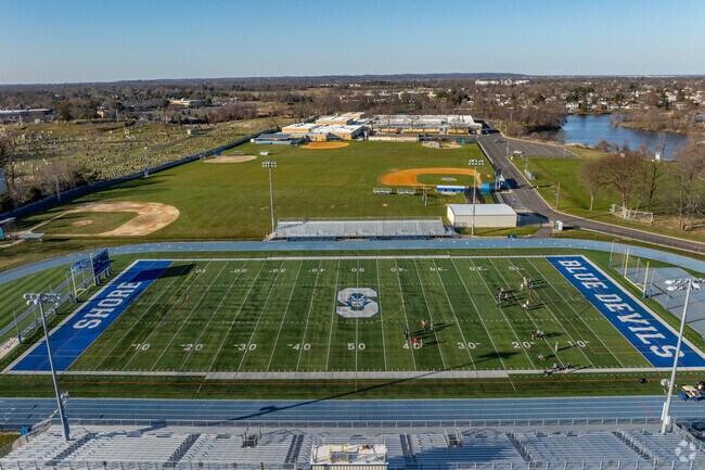 Shore Regional High School features a state of the art football field.