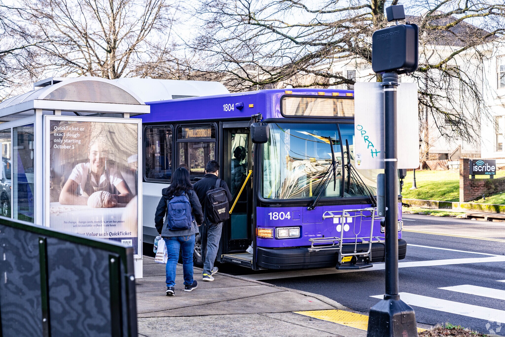 There are several bus stops in the Midtown Neighborhood.