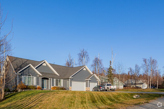 A row of new constructions on the outskirts of Wasilla have larger lots and more space.