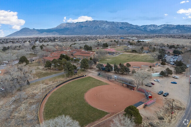 One of many baseball fields at Albuquerque Academy.