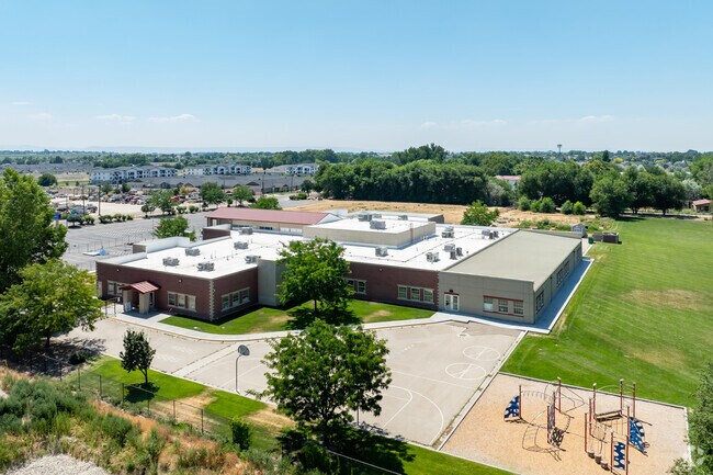Aerial context east at Heritage Community Charter School.