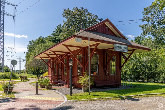 The Wayland Depot is a non-profit artisan consignment shop along the Mass Central Rail Trail.
