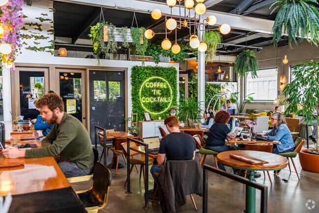 Residents like to work remotely at Parlor Coffee House.