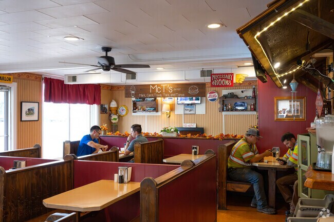 McT’s Restaurant interior offers quick bites and local favorites.