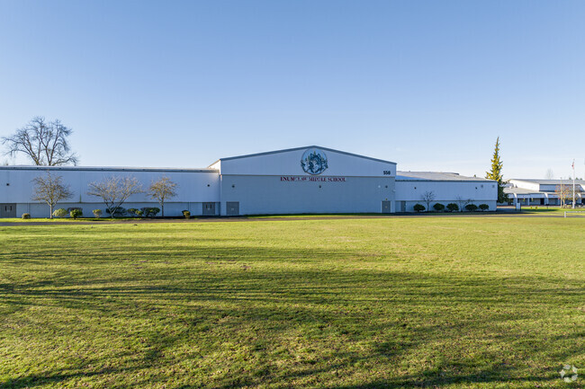 Enumclaw Middle School has an extensive campus with ample green space.
